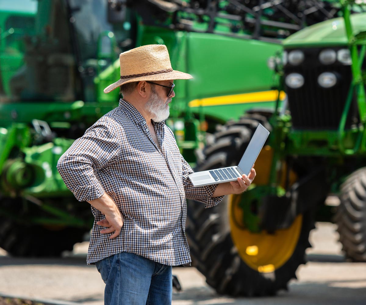 Farmář připravuje nastavení systému Varistar